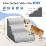 3-Step Non-Slip Dog Stairs with Plush Cover