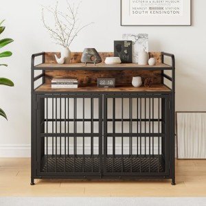 Stylish Wooden Dog Crate with Drawer Storage
