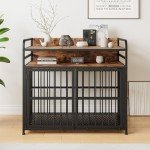 Stylish Wooden Dog Crate with Drawer Storage