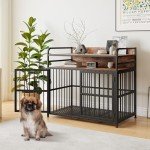 Stylish Wooden Dog Crate with Drawer Storage