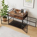 Stylish Wooden Dog Crate with Drawer Storage