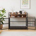 Stylish Wooden Dog Crate with Drawer Storage