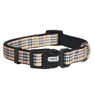YUDOTE Adjustable Black Nylon Dog Collar for Small Dogs