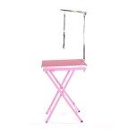 Portable Pink Dog Grooming Competition Table