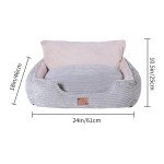 Cozy Elevated Dog Sofa Bed in Grey/Beige