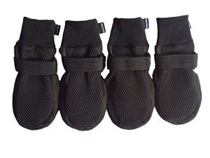 Breathable Black Dog Boots - Set of 4 XL
