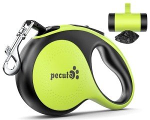 Pecute 26ft Retractable Dog Leash with Poo Bag Holder