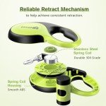 Pecute 26ft Retractable Dog Leash with Poo Bag Holder