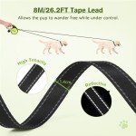 Pecute 26ft Retractable Dog Leash with Poo Bag Holder