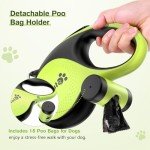 Pecute 26ft Retractable Dog Leash with Poo Bag Holder