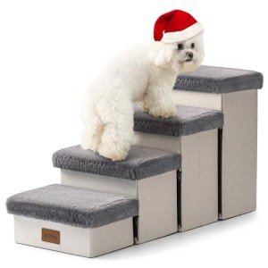 Cozy Kiss Foldable Dog Stairs with Storage