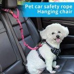 Adjustable Dog Car Seat Belt with Bungee Buffer