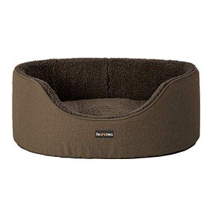 Reversible Washable Dog Bed with Brown Cushion