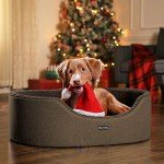 Reversible Washable Dog Bed with Brown Cushion