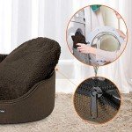 Reversible Washable Dog Bed with Brown Cushion