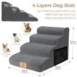 4-Step Dog Steps for Sofa and Bed - Grey