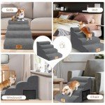 4-Step Dog Steps for Sofa and Bed - Grey