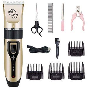 BOWONG Cordless Dog Clippers with Grooming Kit