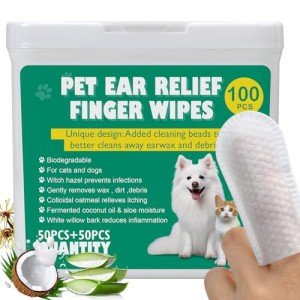 Extra Large Dog Ear Cleaning Wipes – 100 Pack