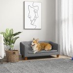 Elevated Grey Dog Sofa Bed with Soft Cushion