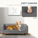 Elevated Grey Dog Sofa Bed with Soft Cushion