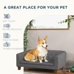 Elevated Grey Dog Sofa Bed with Soft Cushion