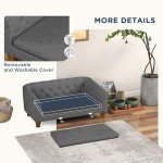 Elevated Grey Dog Sofa Bed with Soft Cushion