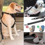 Adjustable Dog Car Harness with Seat Belt Clip