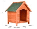 Weather-Resistant Wooden Dog House with Hinged Roof