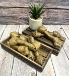 10 Natural Rawhide Knotted Bones for Dogs