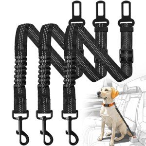 Adjustable Dog Seat Belts for Car Travel (3 Pcs)
