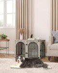 Wooden Dog Crate Furniture with End Table Design