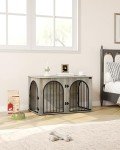 Wooden Dog Crate Furniture with End Table Design