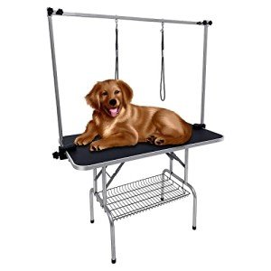 Black Modern Dog Grooming Table with Adjustable Arm
