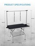 Black Modern Dog Grooming Table with Adjustable Arm