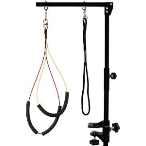 Adjustable Pet Grooming Arm with Clamp and Loop