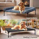 Veehoo Elevated Dog Bed with Removable Bolster