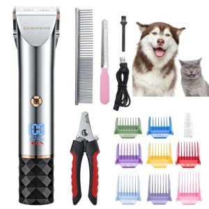 Quiet Dog Grooming Kit with USB Charging & Comb Attachments