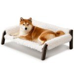 MEWOOFUN Elevated Dog Sofa Bed with Washable Cover