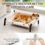 MEWOOFUN Elevated Dog Sofa Bed with Washable Cover