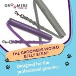 Padded Dog Grooming Haunch Strap - Adjustable Grey