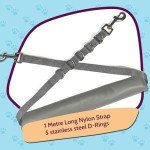 Padded Dog Grooming Haunch Strap - Adjustable Grey