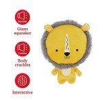 Interactive Plush Dog Toy with Giant Squeaker - Yellow