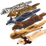 Indestructible No-Stuffing Squeaky Dog Toys - 6 Pack