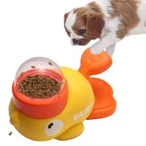 Interactive Yellow Duck Feeder for Dogs and Cats