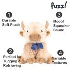 Fuzzl Highland Cow Plush Dog Toy with Squeaker