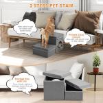 Foldable 2-Step Dog Stairs with Storage