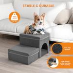 Foldable 2-Step Dog Stairs with Storage