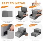 Foldable 2-Step Dog Stairs with Storage