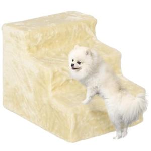 Portable Three-Step Dog Stairs with Washable Cover